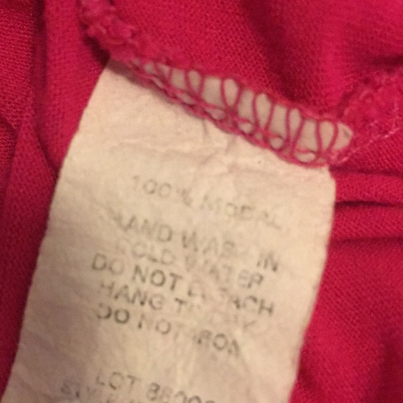 FOREVER USA made vintage Hot pink 100% Modal SOFT Back Tie banded waist tunic S - Picture 14 of 17